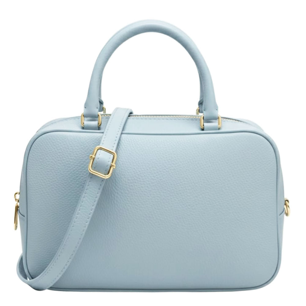 Novara Structured Cow Leather Mini Boston Bag - Made In Italy
