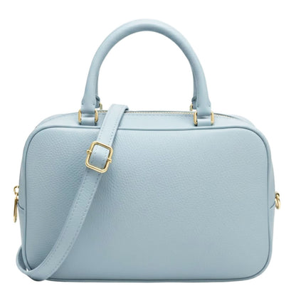 Novara Structured Cow Leather Mini Boston Bag - Made In Italy
