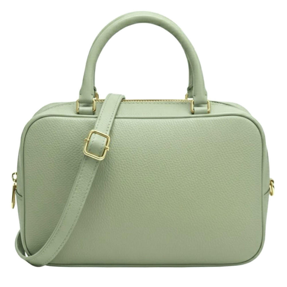 Novara Structured Cow Leather Mini Boston Bag - Made In Italy
