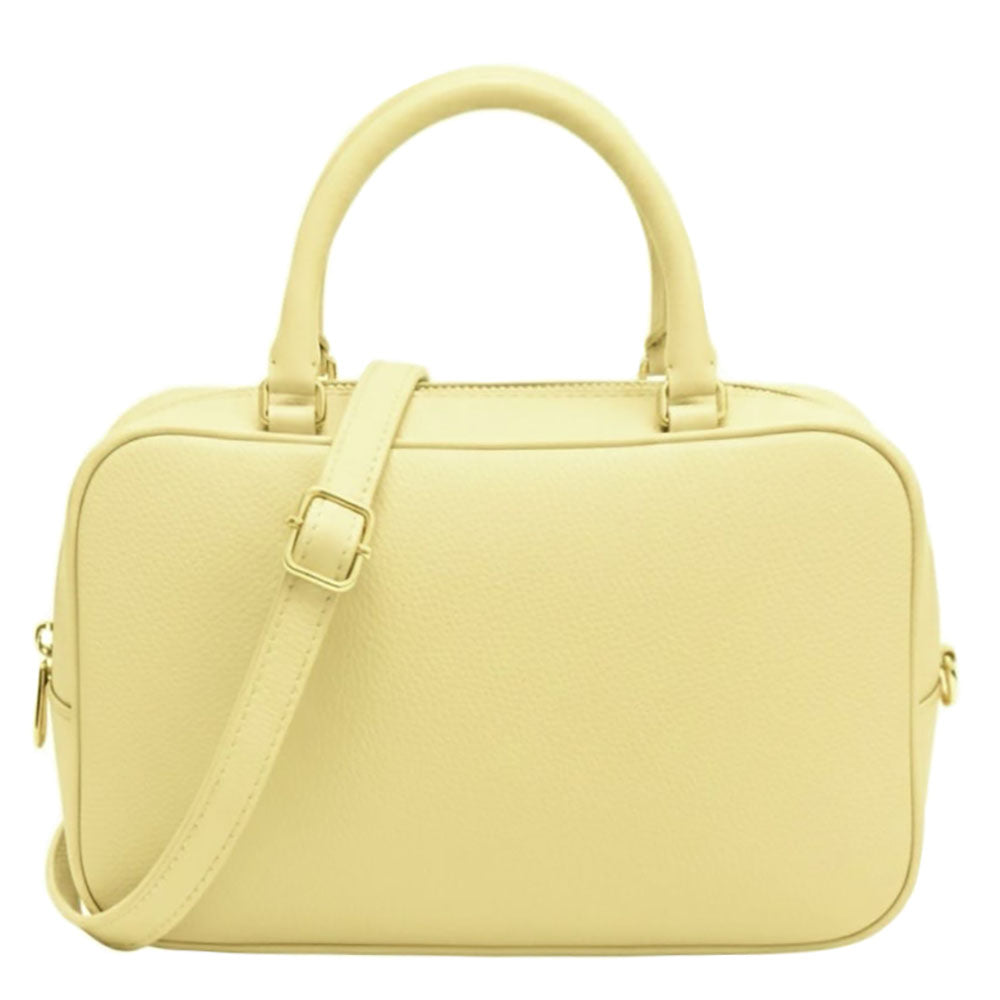 Novara Structured Cow Leather Mini Boston Bag - Made In Italy