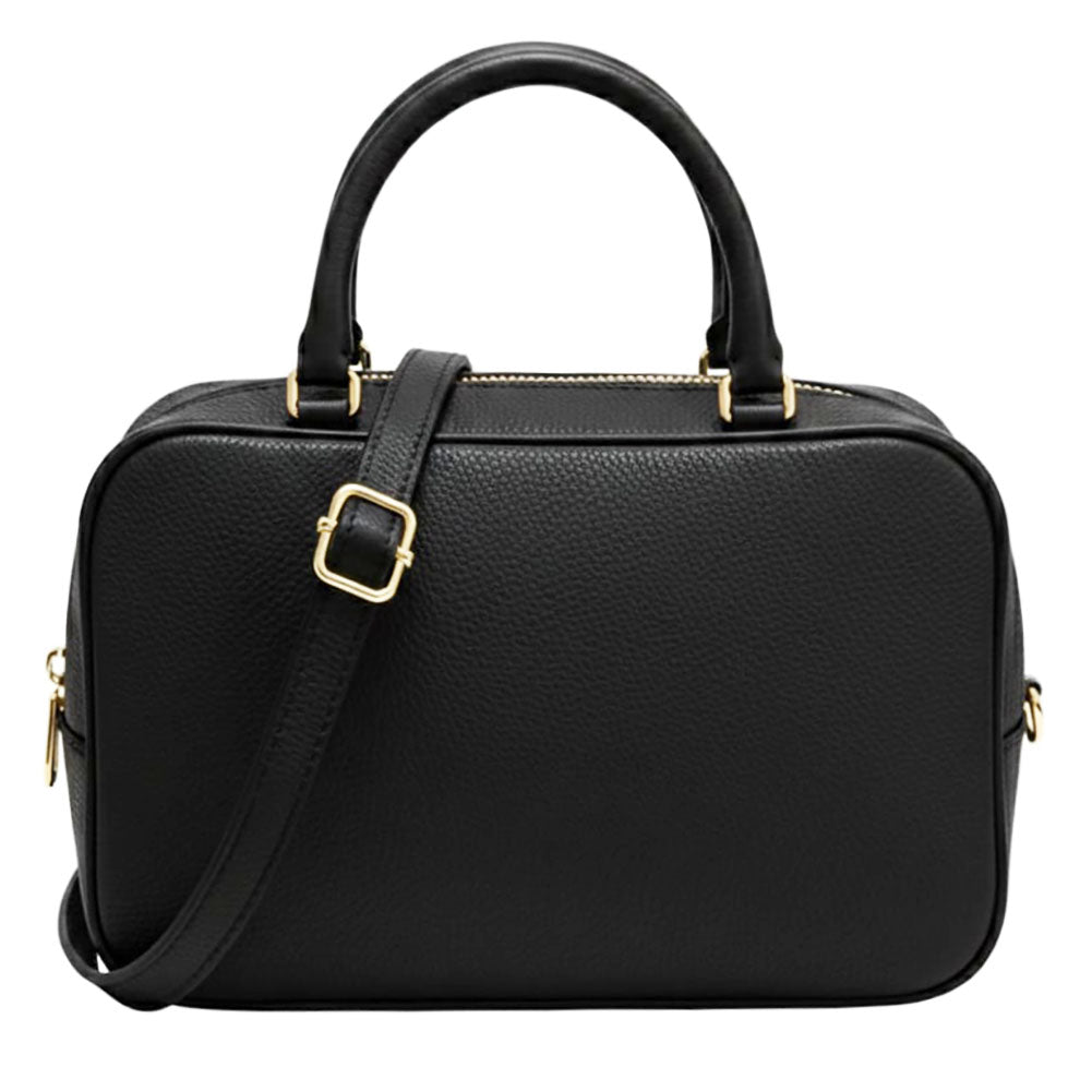 Novara Structured Cow Leather Mini Boston Bag - Made In Italy