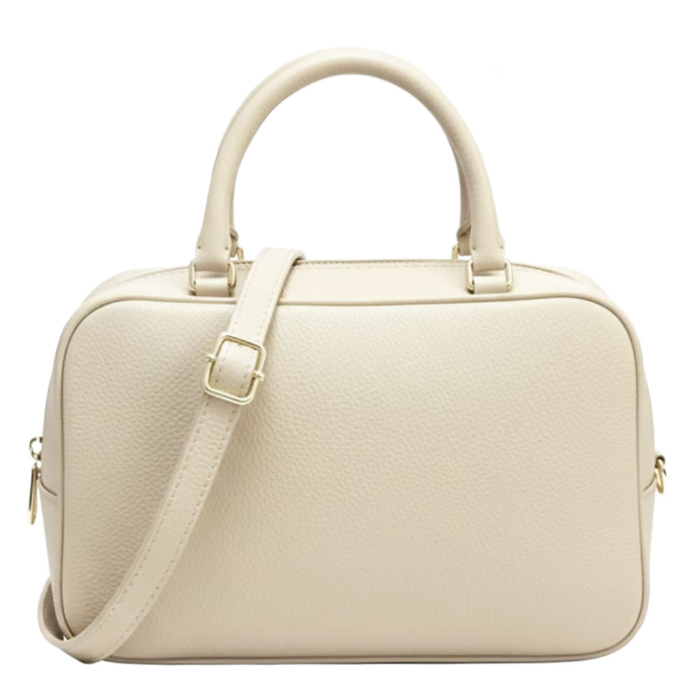 Novara Structured Cow Leather Mini Boston Bag - Made In Italy