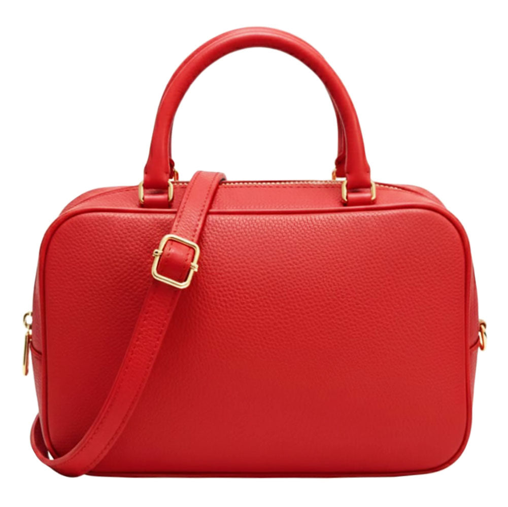 Novara Structured Cow Leather Mini Boston Bag - Made In Italy