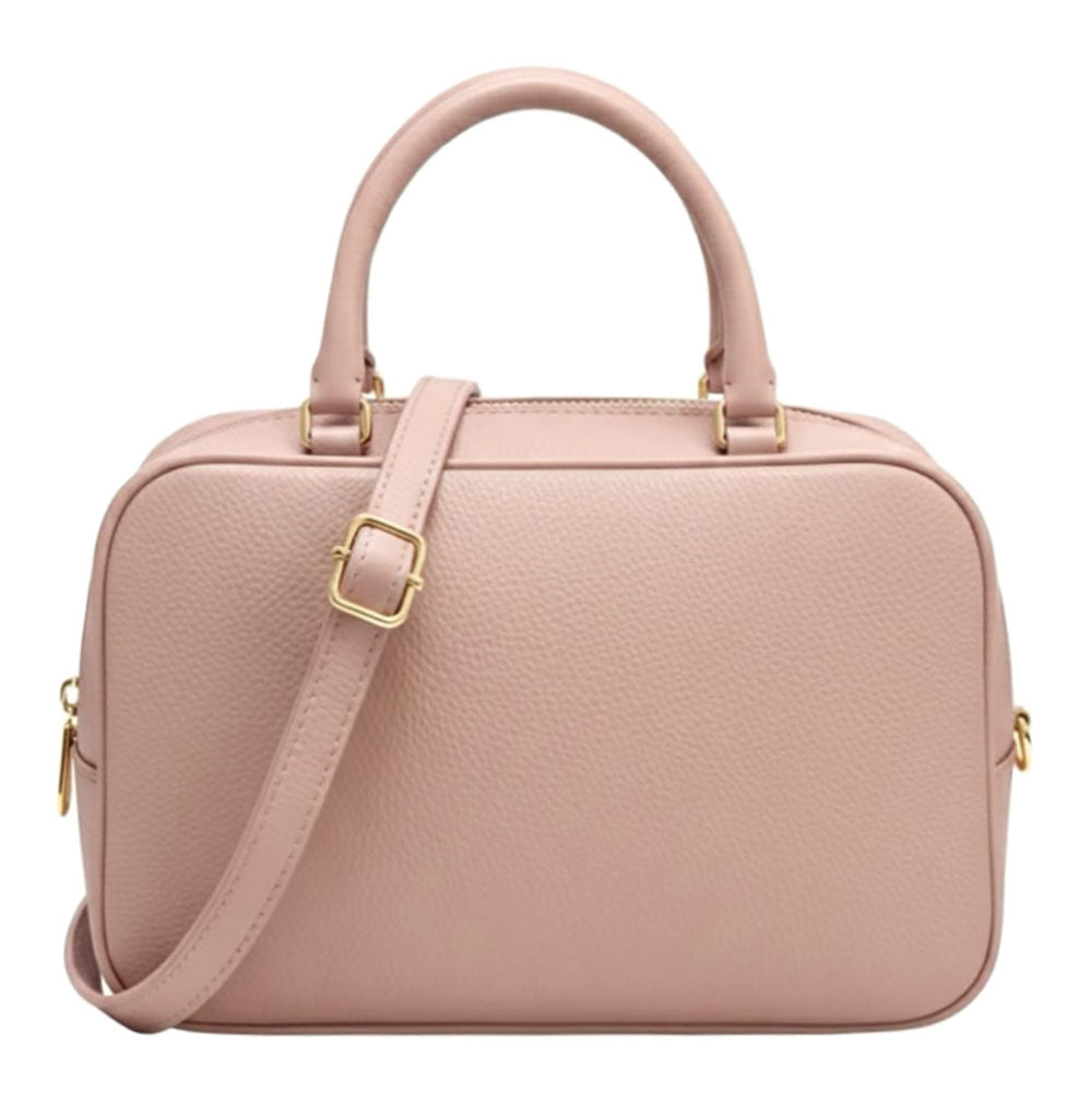Novara Structured Cow Leather Mini Boston Bag - Made In Italy