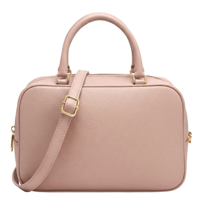 Novara Structured Cow Leather Mini Boston Bag - Made In Italy