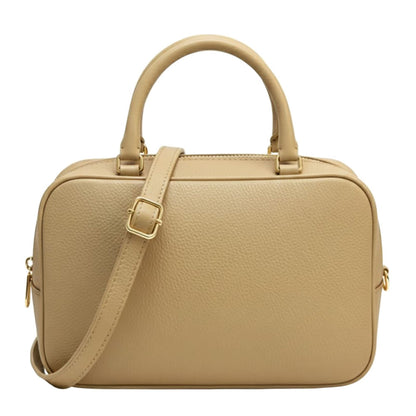 Novara Structured Cow Leather Mini Boston Bag - Made In Italy