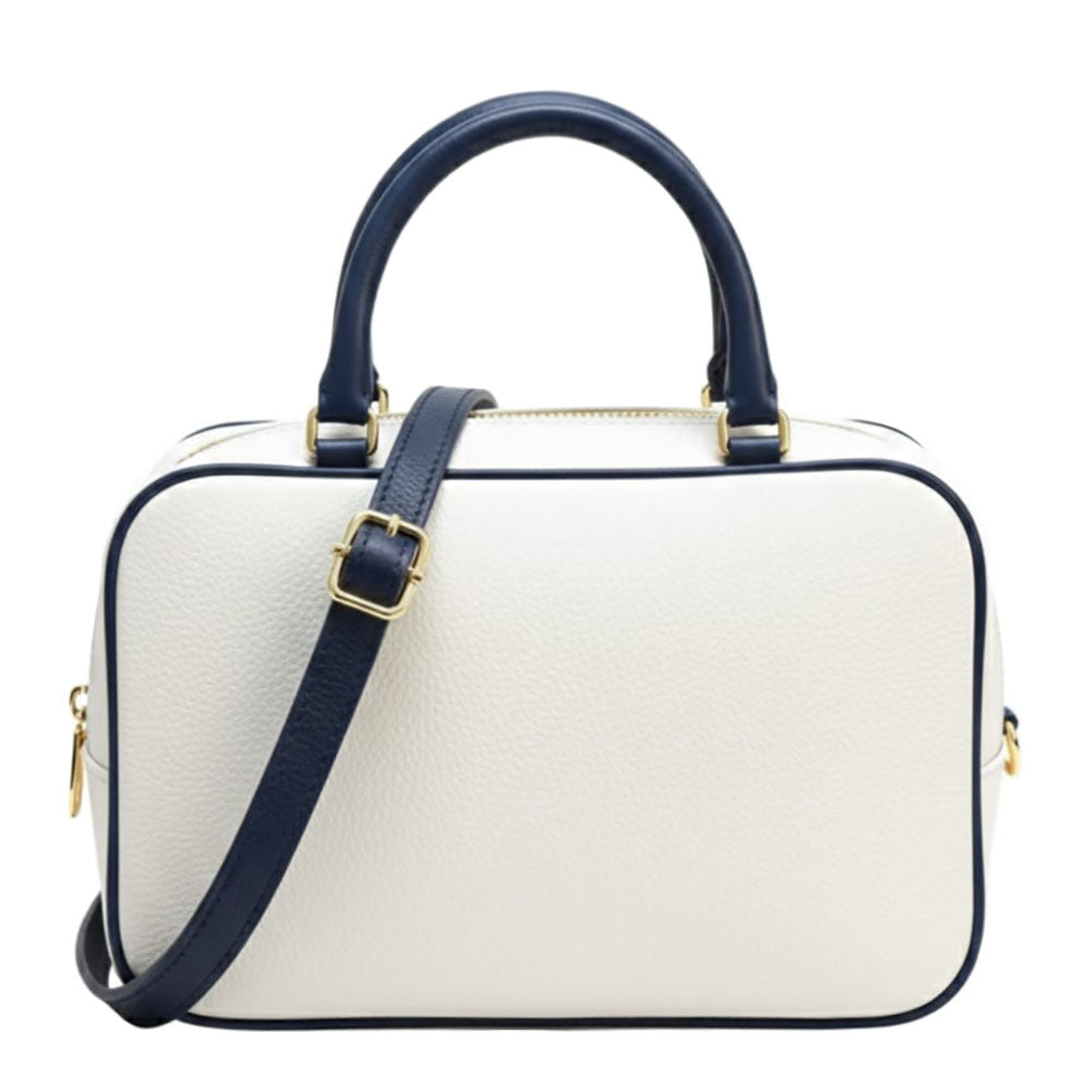 Novara Structured Cow Leather Mini Boston Bag - Made In Italy