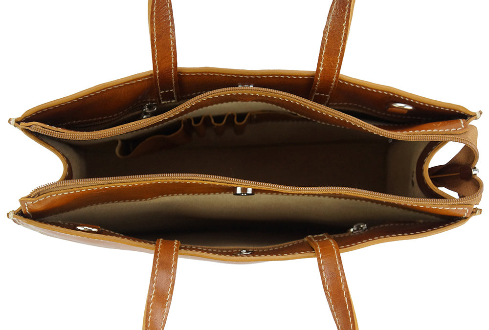 Ivano leather Tote bag - Made In Italy