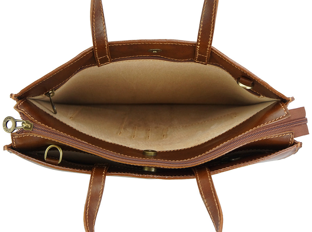 Ivano leather Tote bag - Made In Italy