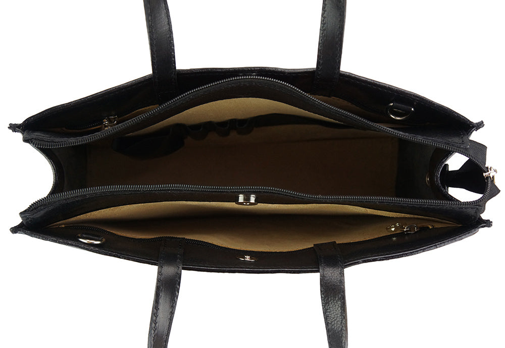 Ivano leather Tote bag - Made In Italy