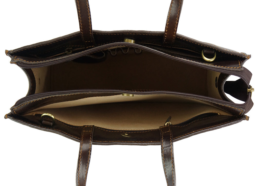 Ivano leather Tote bag - Made In Italy