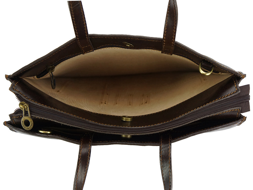 Ivano leather Tote bag - Made In Italy