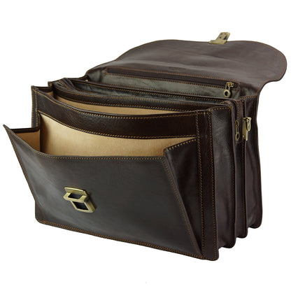 Filippo Leather Business Briefcase - Made In Italy