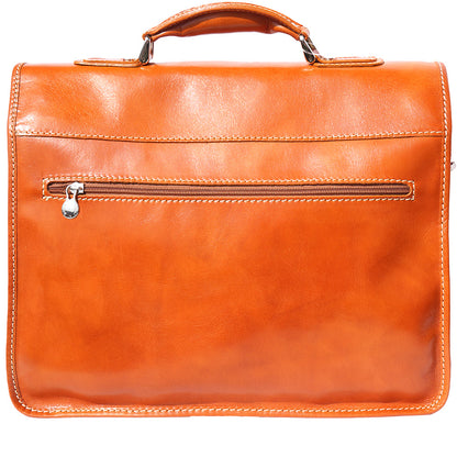 Leather briefcase with Laptop compartment inside - Made In Italy