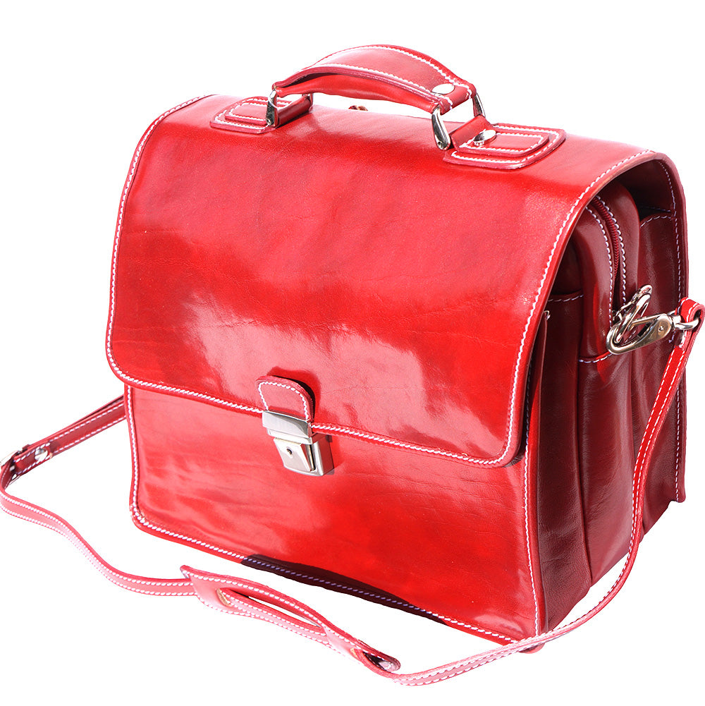 Leather briefcase with Laptop compartment inside - Made In Italy