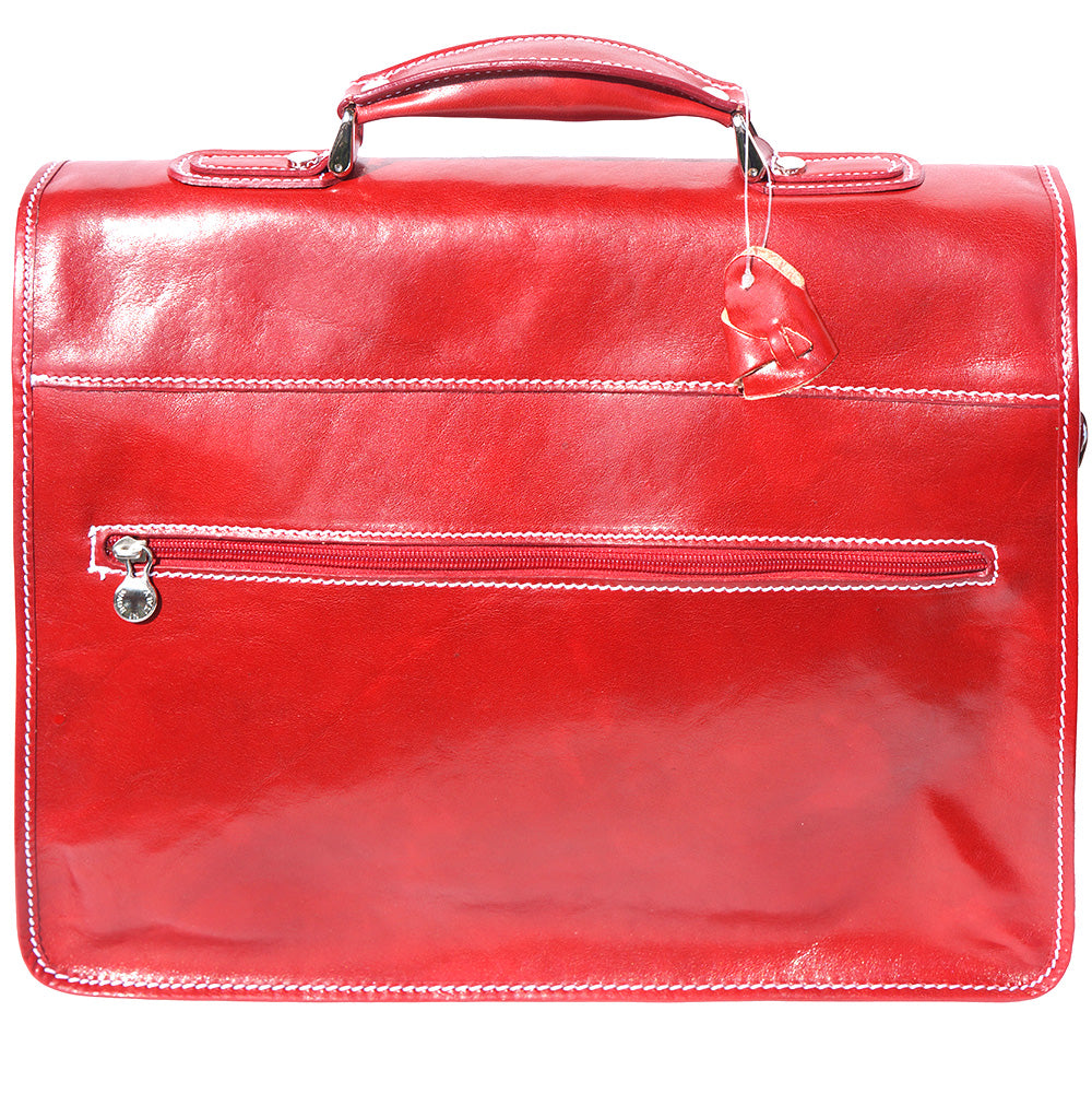 Leather briefcase with Laptop compartment inside - Made In Italy