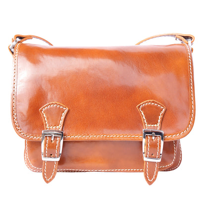 Mini leather messenger bag - Made In Italy