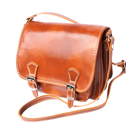 Mini leather messenger bag - Made In Italy