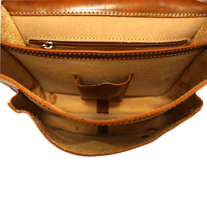 Mini leather messenger bag - Made In Italy