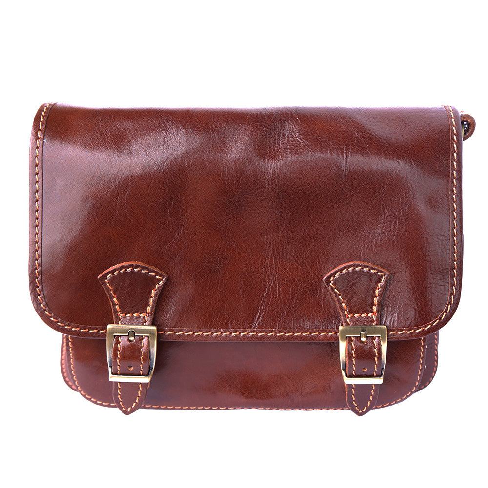 Mini leather messenger bag - Made In Italy