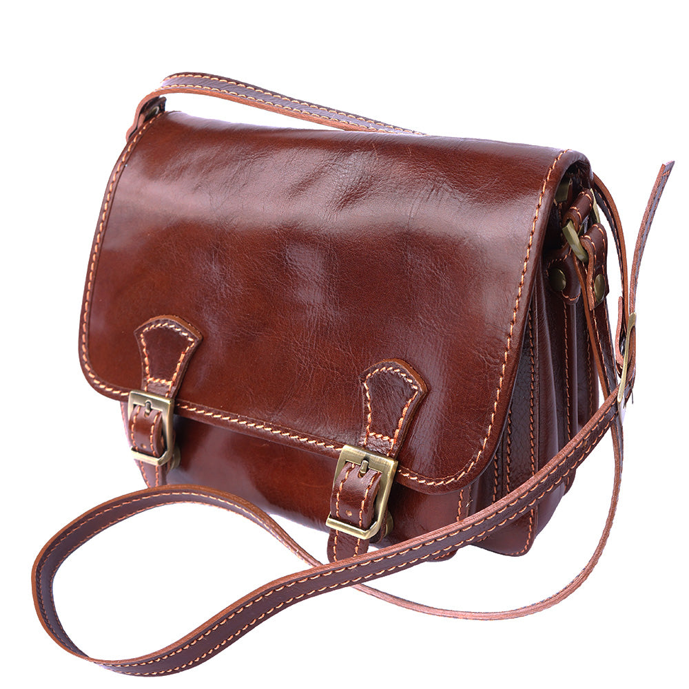 Mini leather messenger bag - Made In Italy