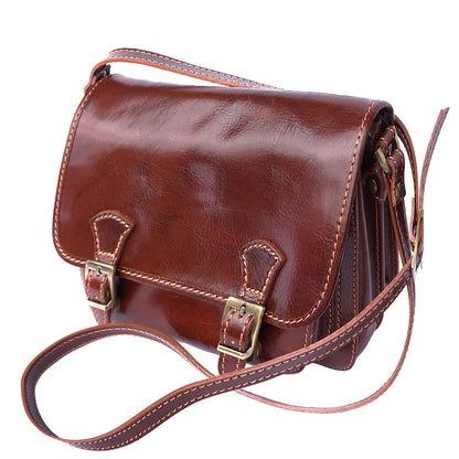 Mini leather messenger bag - Made In Italy