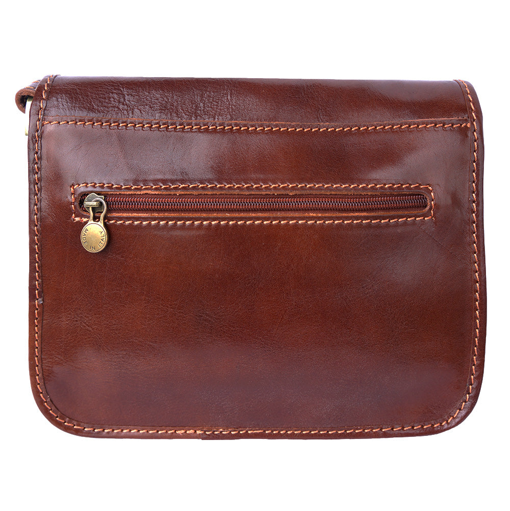 Mini leather messenger bag - Made In Italy
