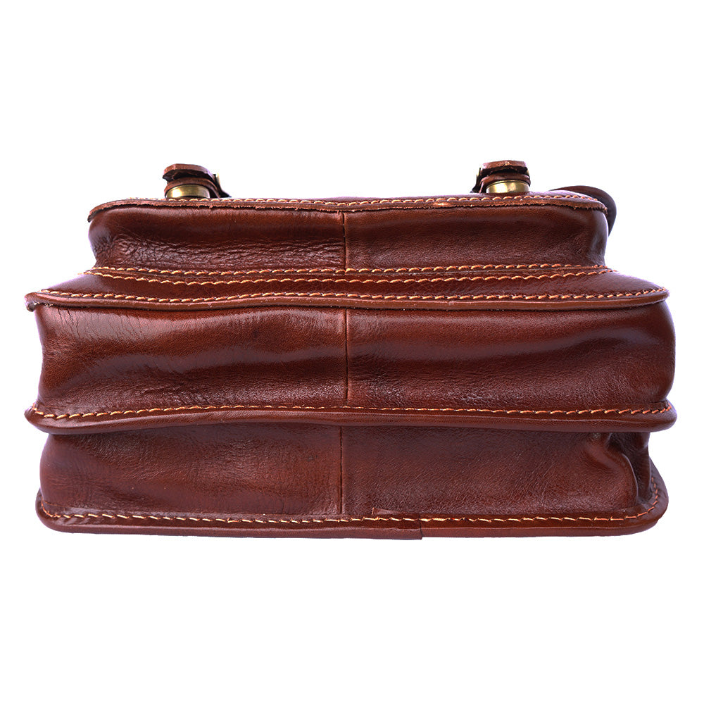 Mini leather messenger bag - Made In Italy