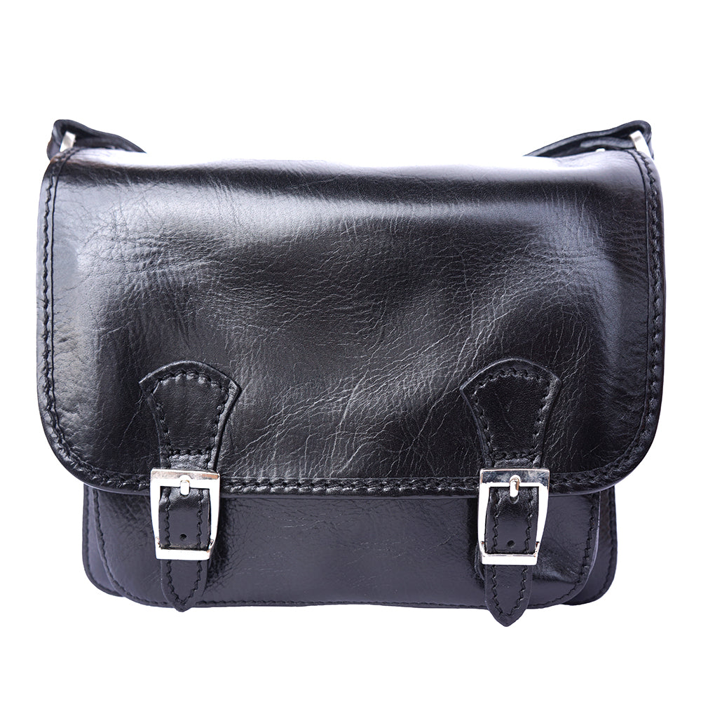 Mini leather messenger bag - Made In Italy