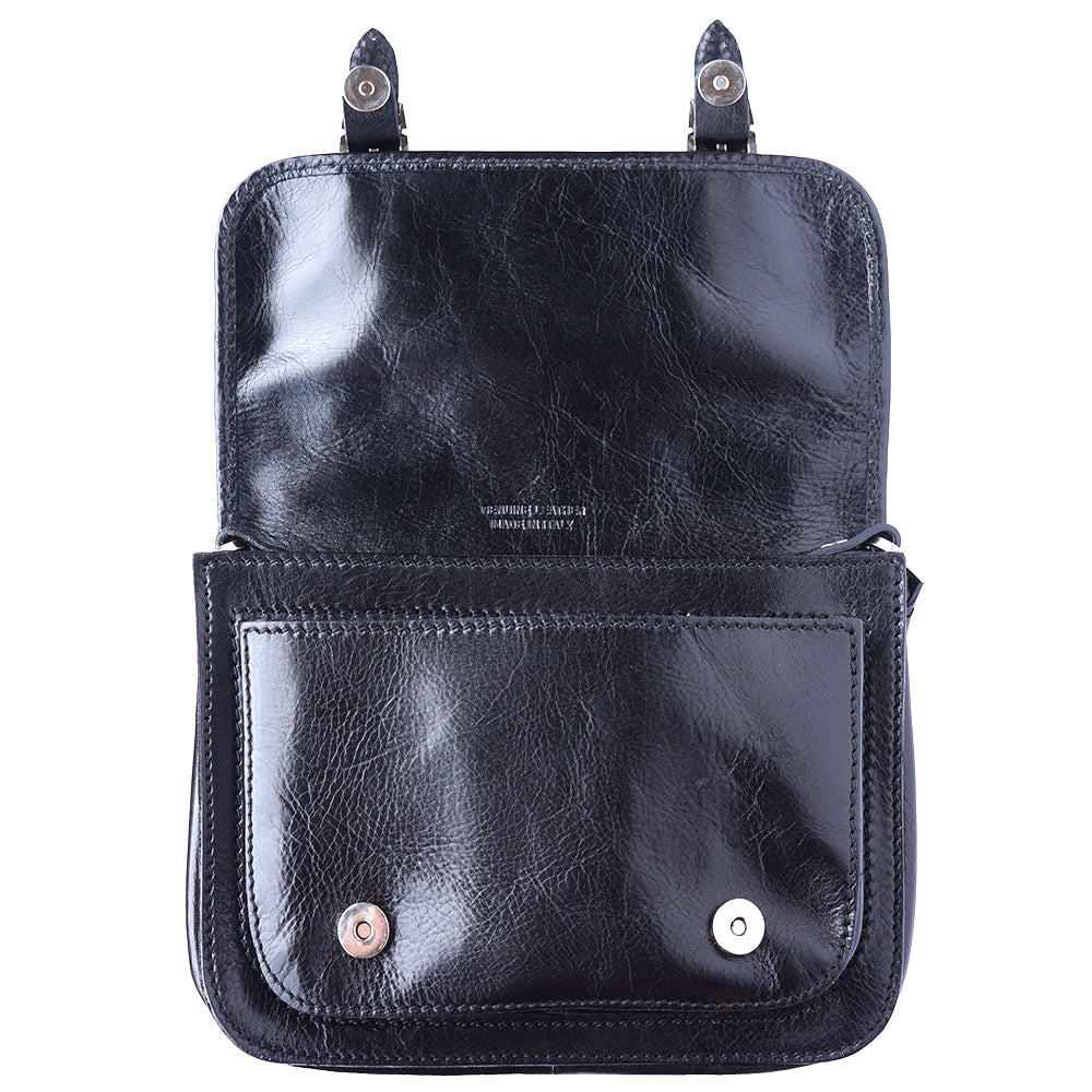 Mini leather messenger bag - Made In Italy