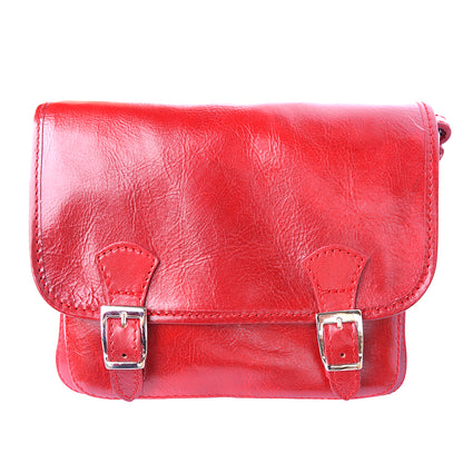 Mini leather messenger bag - Made In Italy