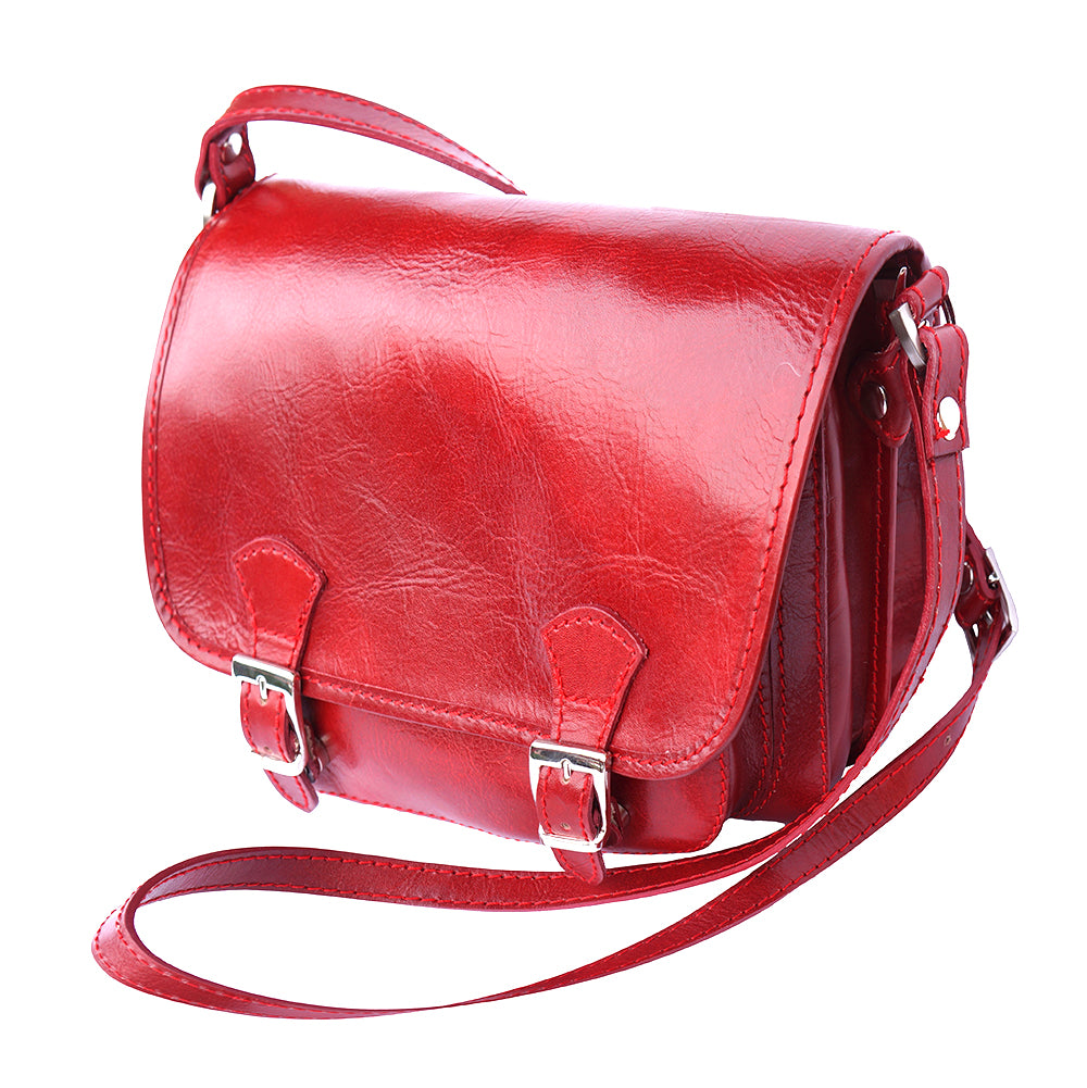 Mini leather messenger bag - Made In Italy