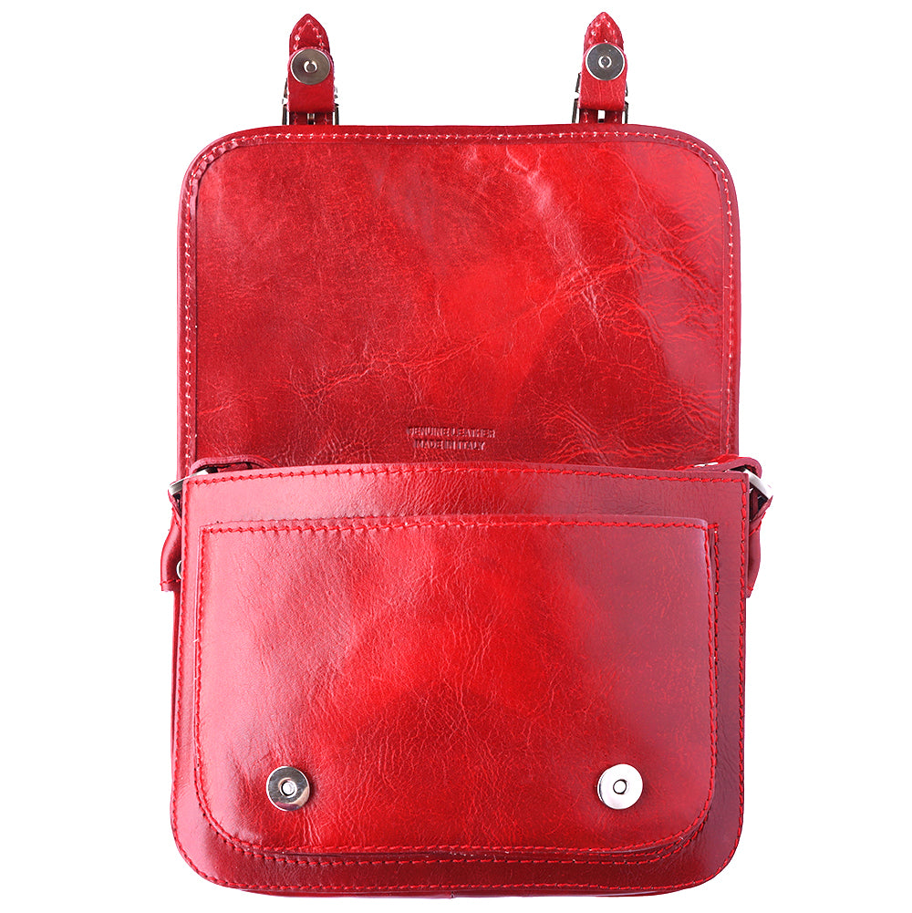 Mini leather messenger bag - Made In Italy