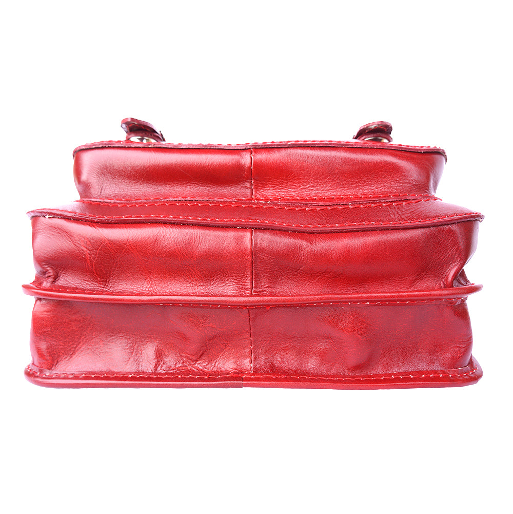 Mini leather messenger bag - Made In Italy