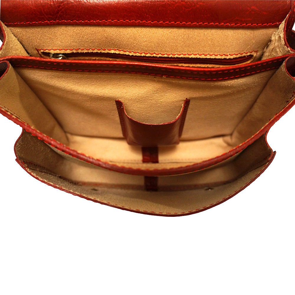 Mini leather messenger bag - Made In Italy