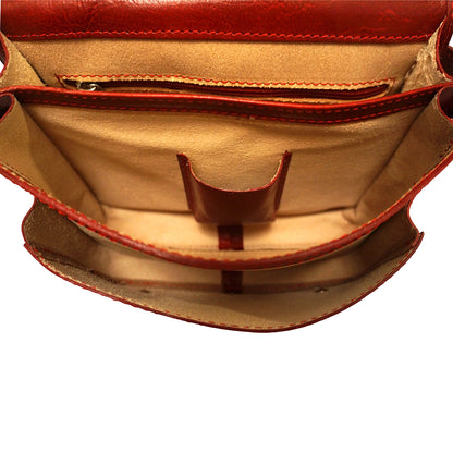 Mini leather messenger bag - Made In Italy
