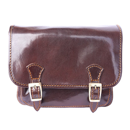 Mini leather messenger bag - Made In Italy