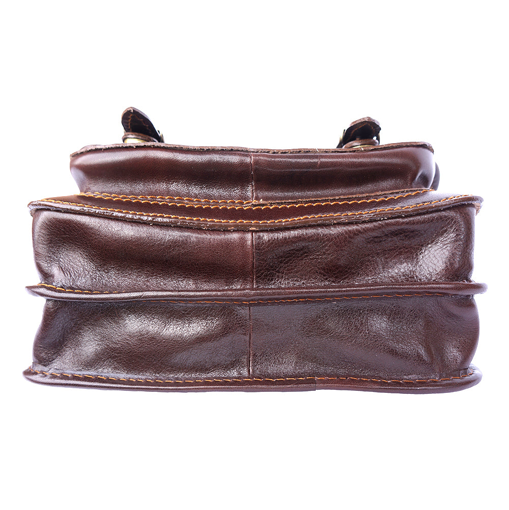 Mini leather messenger bag - Made In Italy