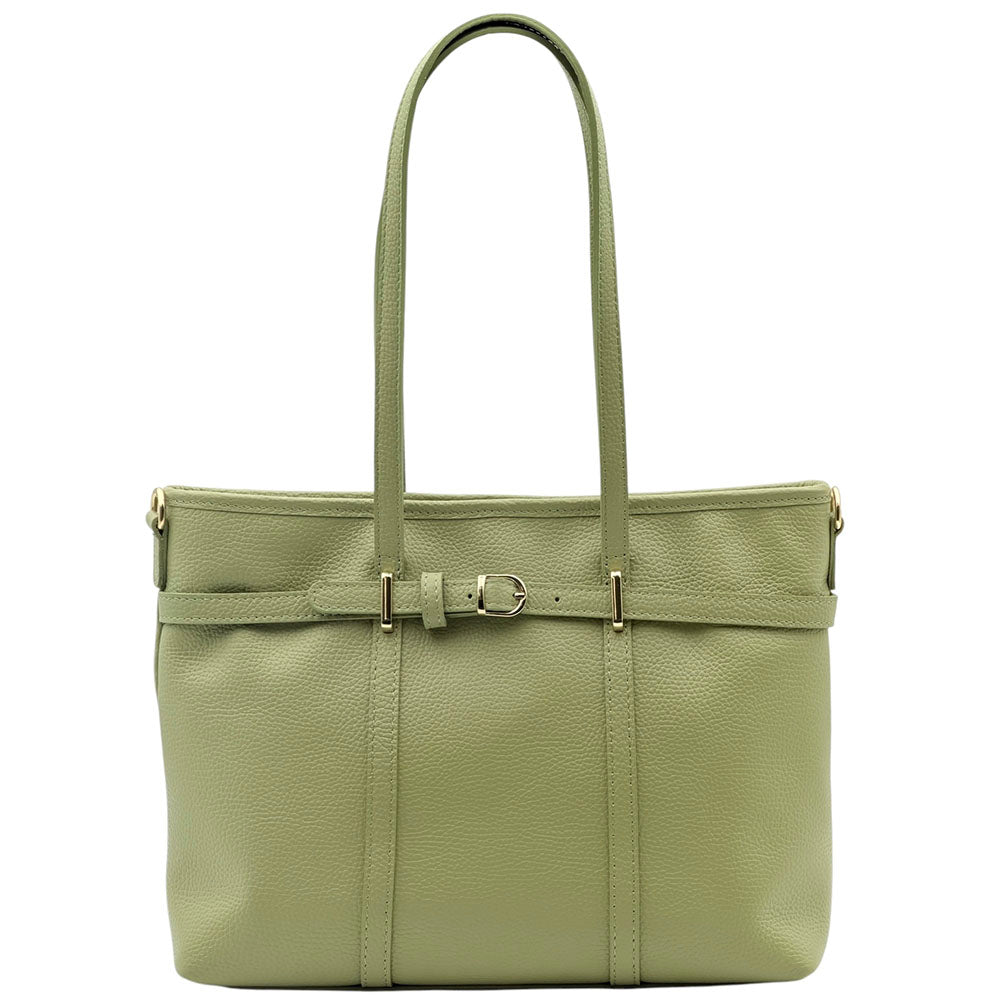 Serafita Structured Leather Tote - Made In Italy