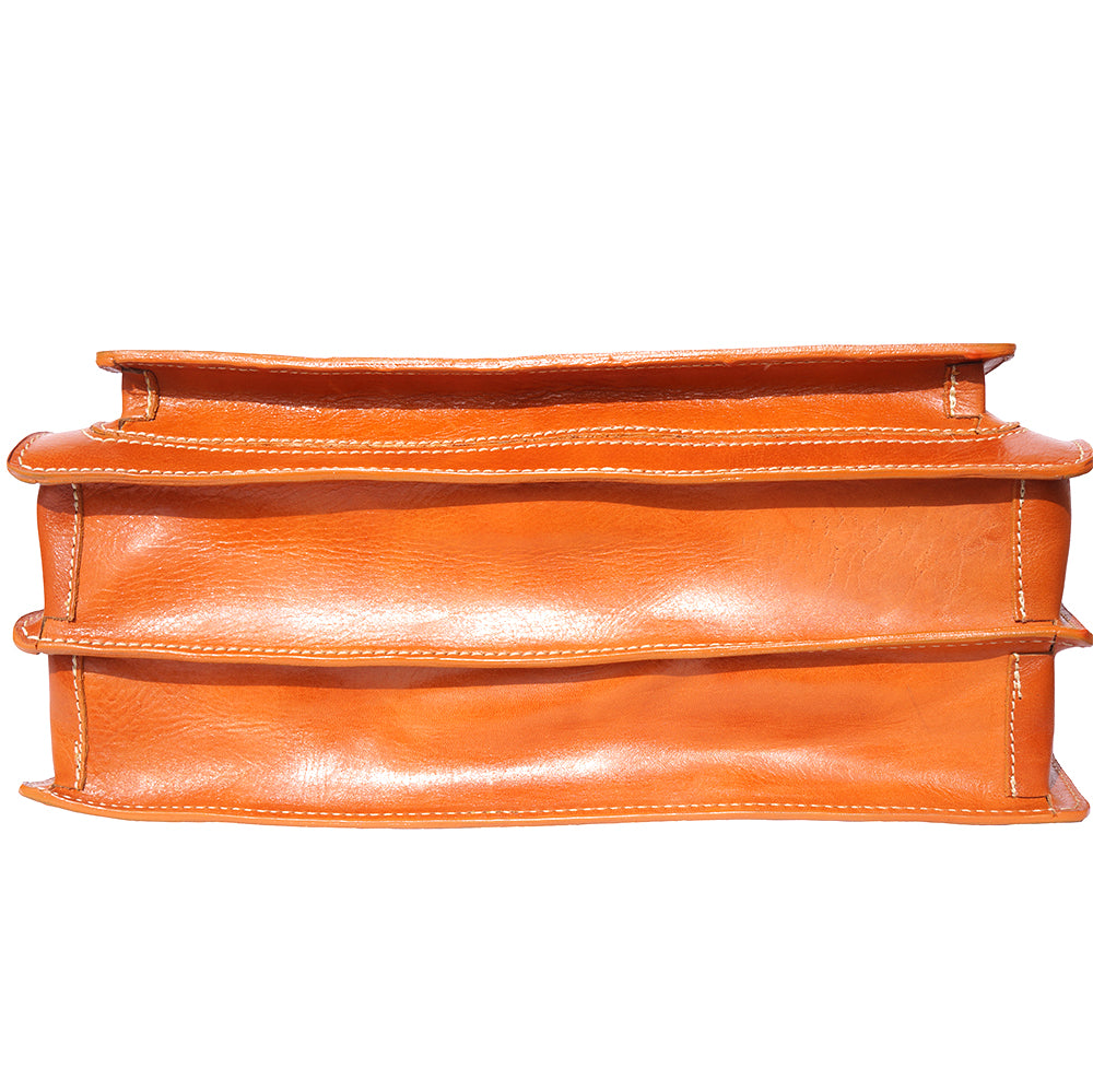 Leather briefcase Business class with two compartments - made in Italy