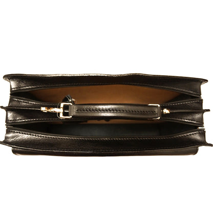 Leather briefcase Business class with two compartments - made in Italy