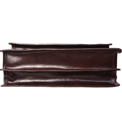 Leather briefcase Business class with two compartments - made in Italy