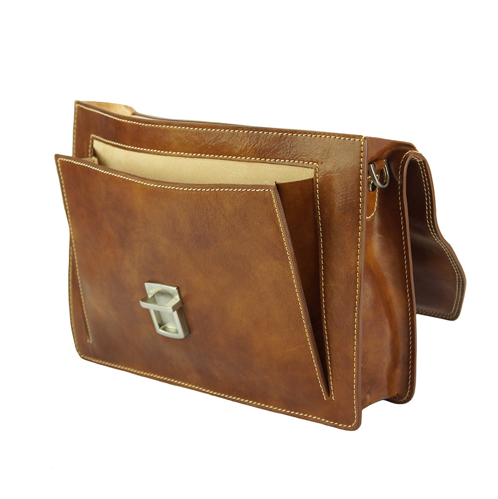 Corrado Leather Briefcase - Made In Italy