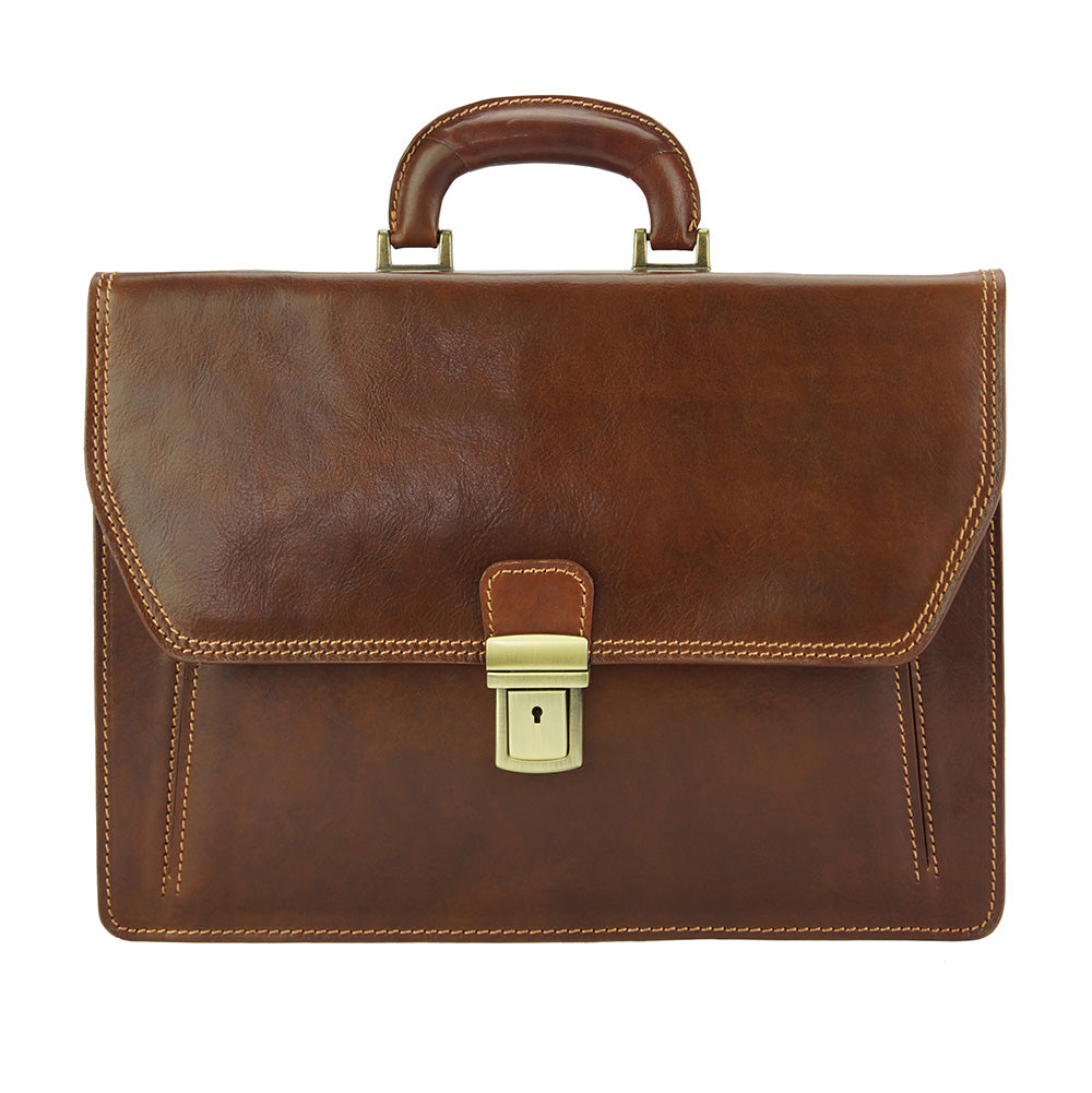 Corrado Leather Briefcase - Made In Italy