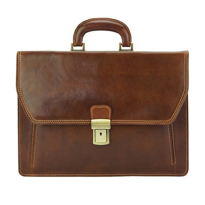 Corrado Leather Briefcase - Made In Italy