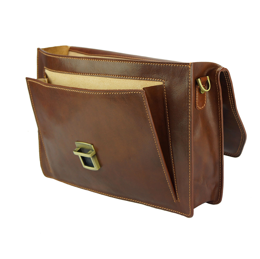 Corrado Leather Briefcase - Made In Italy