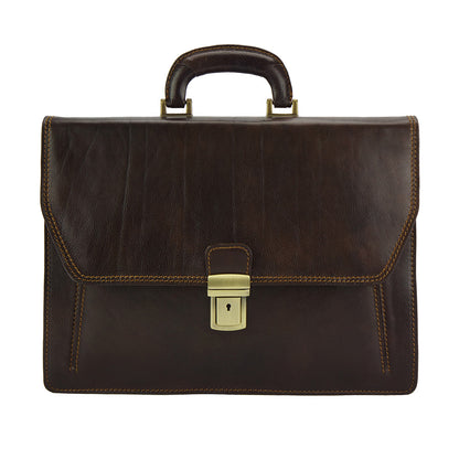 Corrado Leather Briefcase - Made In Italy