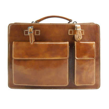 Daniele leather briecase - Made In Italy