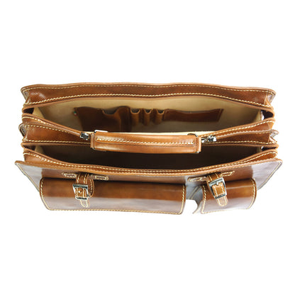 Daniele leather briecase - Made In Italy