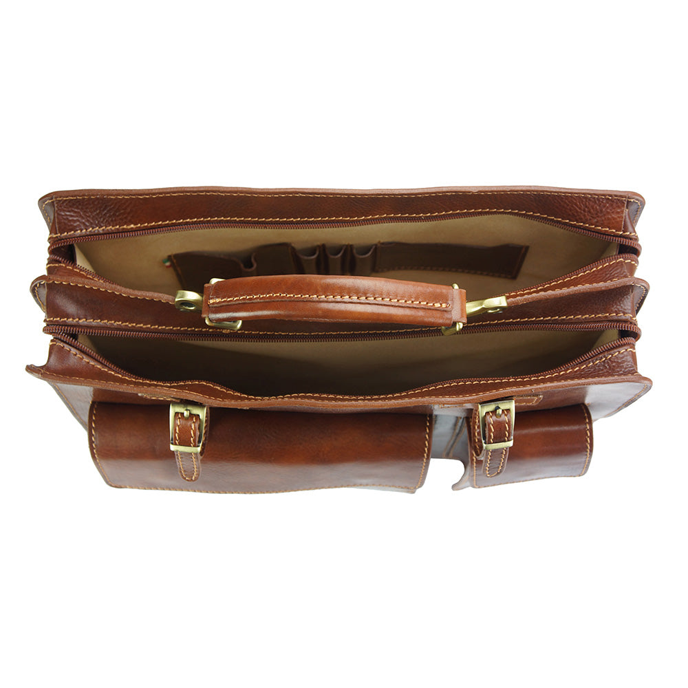 Daniele leather briecase - Made In Italy